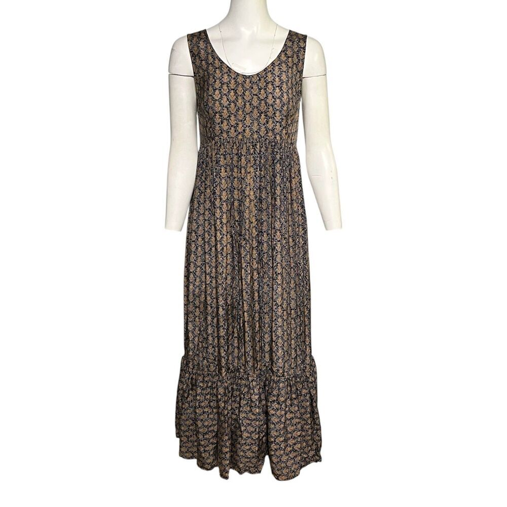Laura Ashley Vintage 80s Prairie Floral Maxi Dress Rayon Cottagecore UK 12 US 8 - Picture 2 of 9